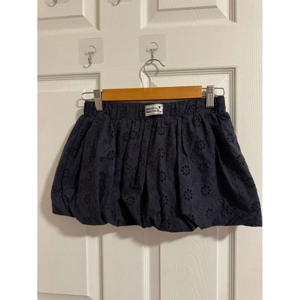 MARDI MERCREDI Balloon Skirt Navy Eyelet XS/S - Picture 2 of 8
